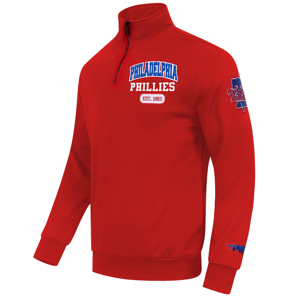 MLB PHILADELPHIA PHILLIES CITY ARCH MEN'S FLC 1/4 ZIP (RED) - Image 3