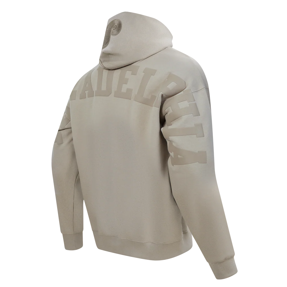 MLB PHILADELPHIA PHILLIES WINGSPAN MEN'S DROP SHOULDER FLC PO HOODIE (TAUPE) - Image 2