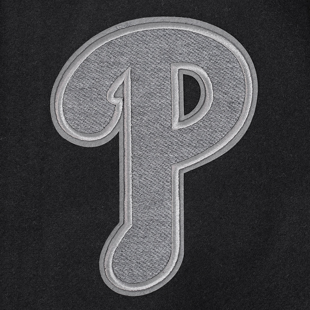 MLB PHILADELPHIA PHILLIES REVERSE FRENCH TERRY MEN'S CB WOOL VARSIT (BLACK/GRAY/EGGSHELL) - Image 10