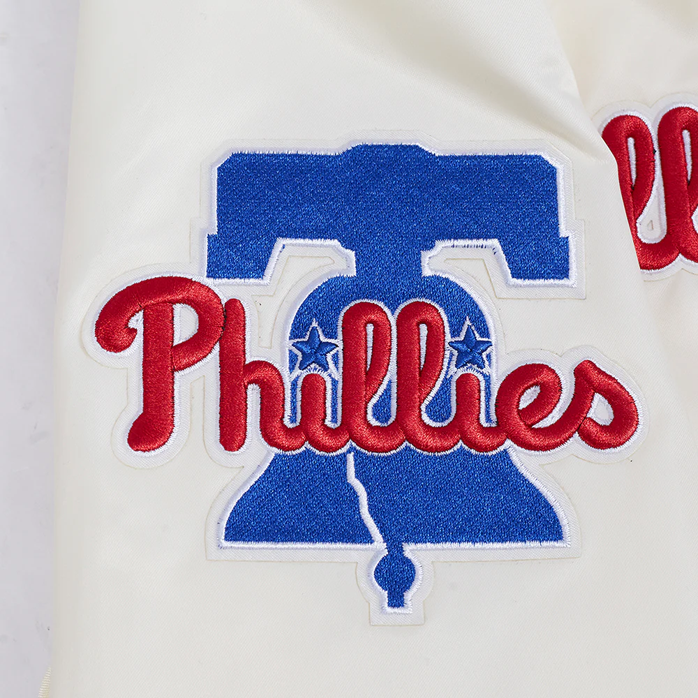 MLB PHILADELPHIA PHILLIES SOUVENIR MEN'S SATIN JACKET (EGGSHELL) - Image 6