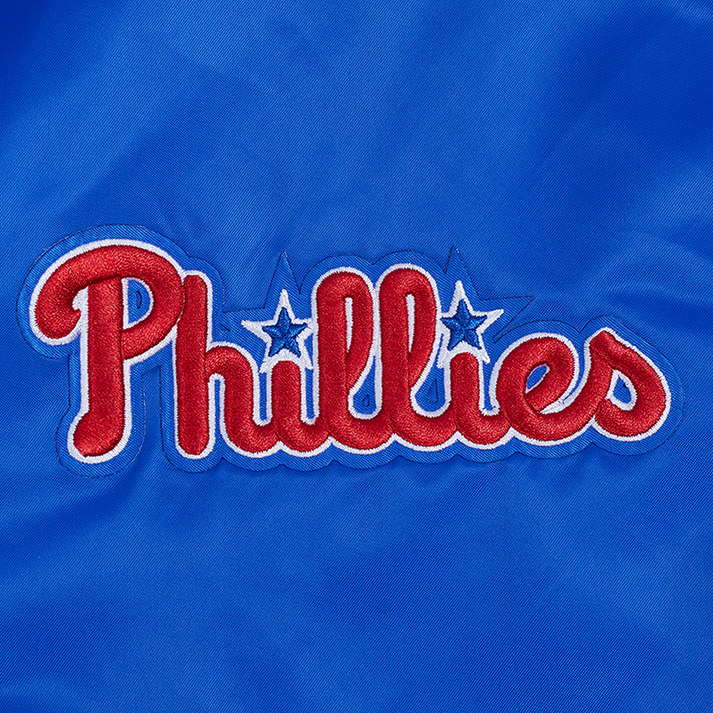 MLB PHILADELPHIA PHILLIES SOUVENIR MEN'S SATIN JACKET (ROYAL BLUE) - Image 7