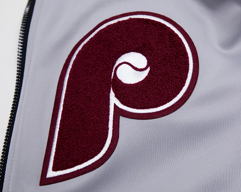 MLB PHILADELPHIA PHILLIES CLASSIC MEN'S TRACK JACKET (GRAY) - Image 13