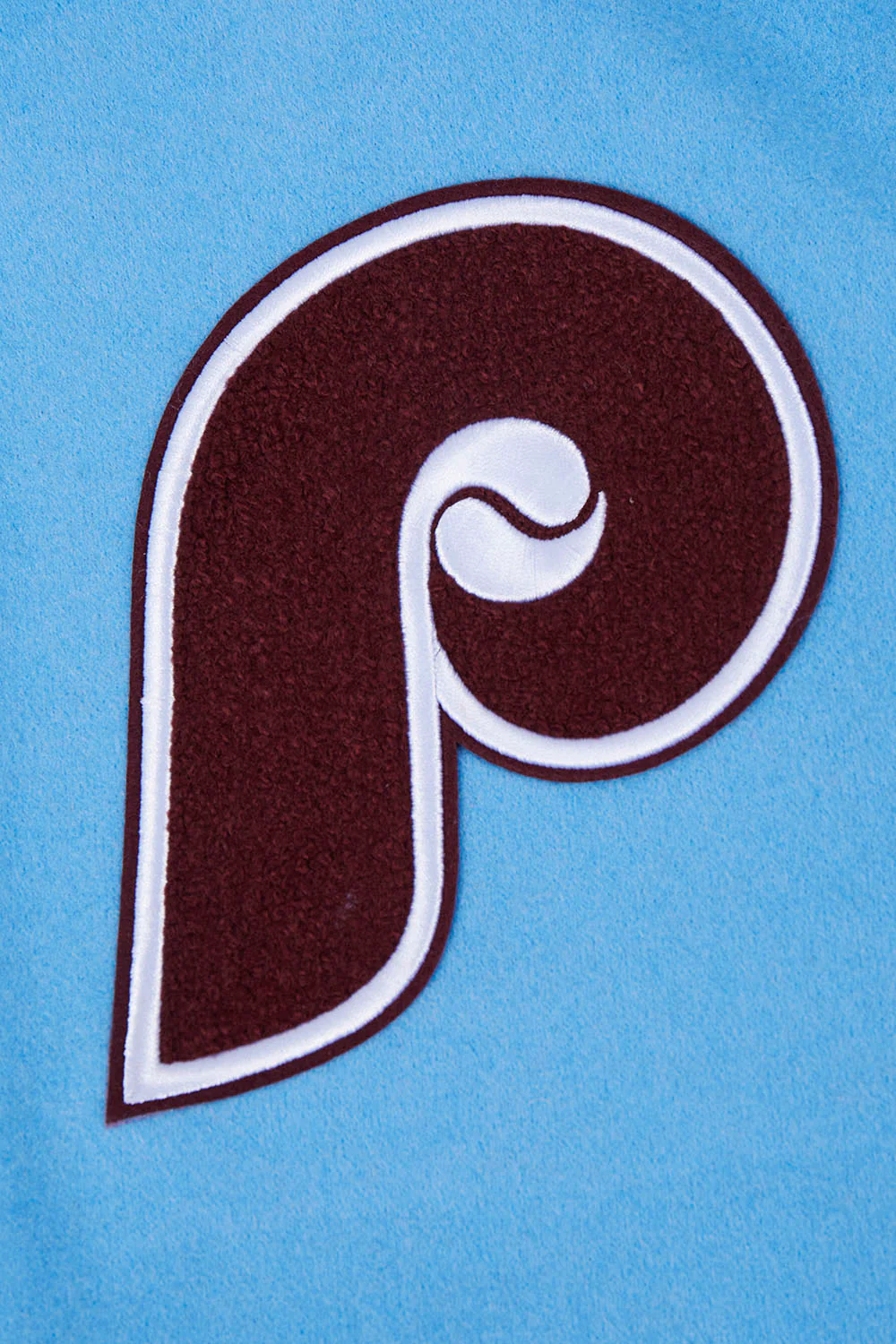 MLB PHILADELPHIA PHILLIES RETRO CLASSIC MEN'S RIB WOOL VARSITY JACKET (UNIVERSITY BLUE/WHITE) - Image 7