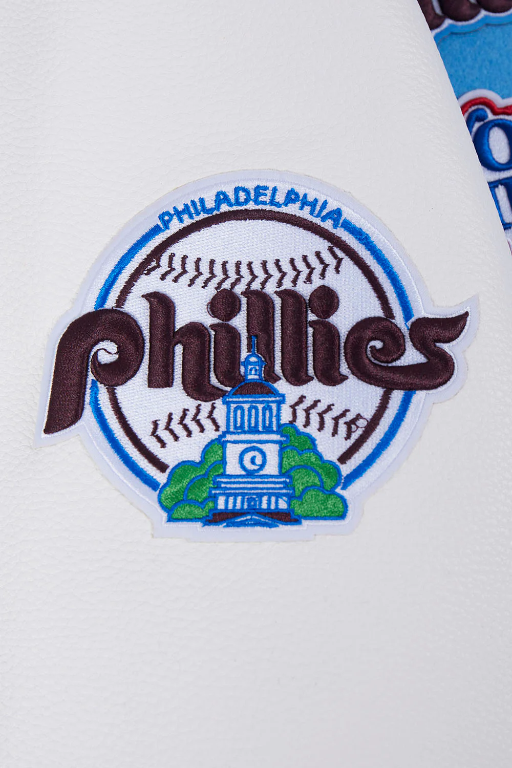 MLB PHILADELPHIA PHILLIES RETRO CLASSIC MEN'S RIB WOOL VARSITY JACKET (UNIVERSITY BLUE/WHITE) - Image 9