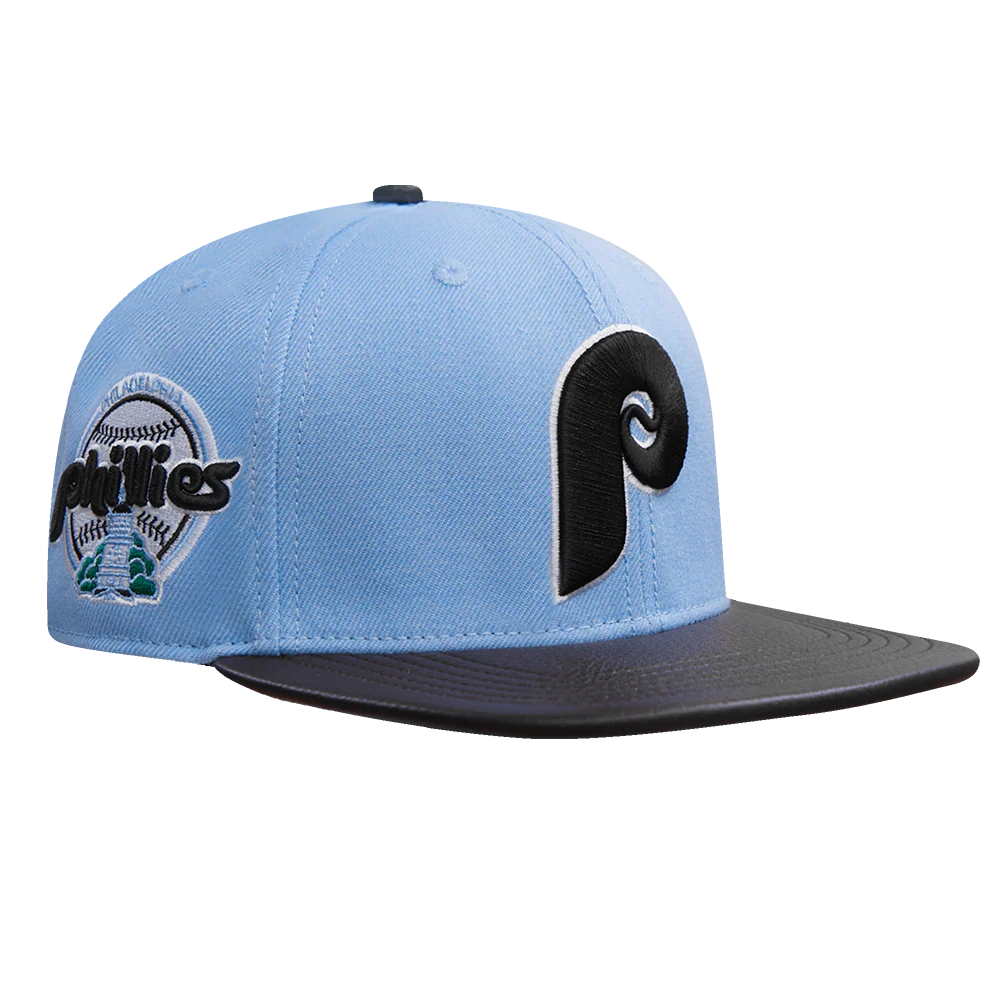 MLB PHILADELPHIA PHILLIES RETRO CLASSIC UNISEXS 6 PANEL STRAPBACK (UNIVERSITY BLUE/WINE) - Image 2