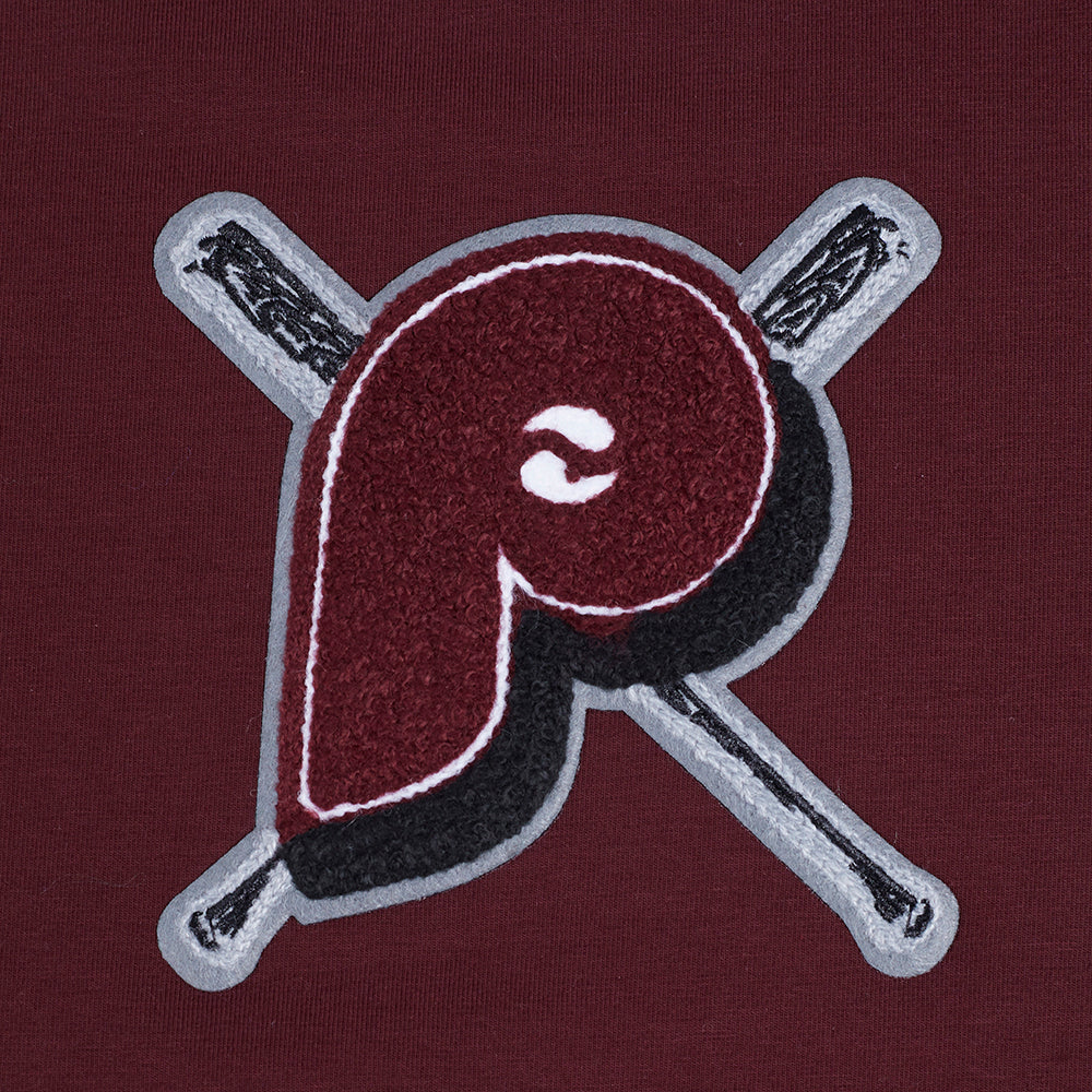 MLB PHILADELPHIA PHILLIES MASHUP WOMEN'S BOXY TOP (WINE) - Image 5