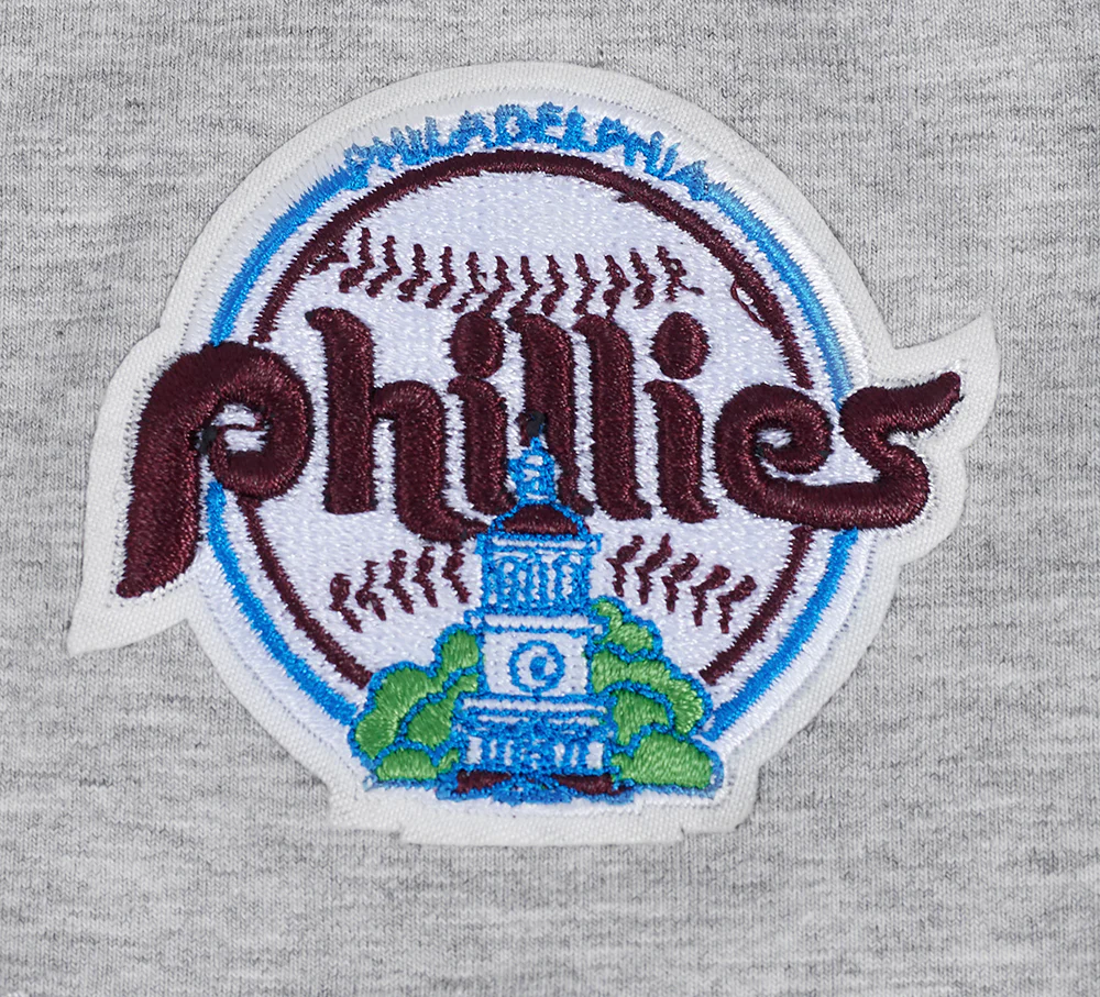 MLB PHILADELPHIA PHILLIES RETRO CLASSIC SHORT SLEEVE WOMEN'S SLIM FIT TOP (HEATHER GREY) - Image 6