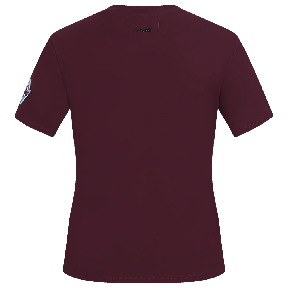 MLB PHILADELPHIA PHILLIES RETRO CLASSIC SHORT SLEEVE WOMEN'S SLIM FIT TOP (WINE) - Image 3
