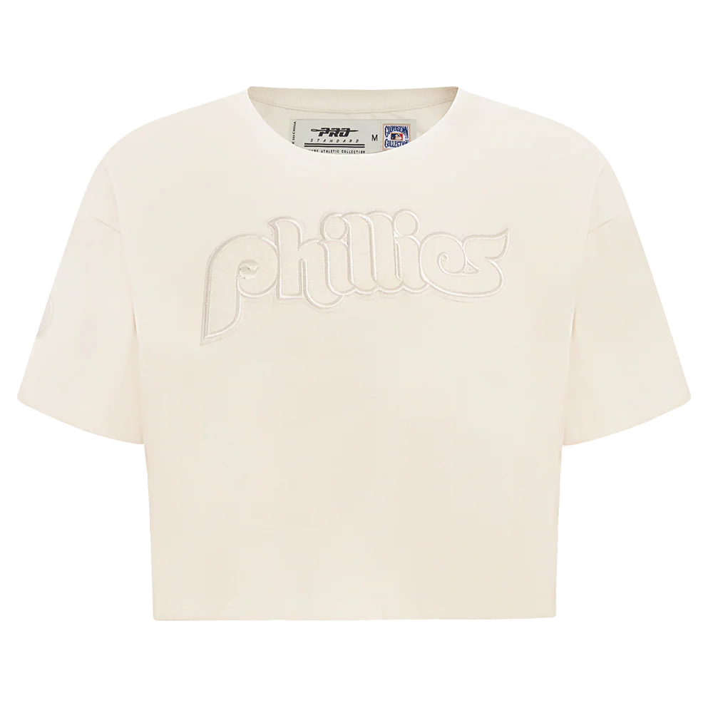 MLB PHILADELPHIA PHILLIES RETRO NEUTRAL WOMEN'S BOXY TOP (EGGSHELL)