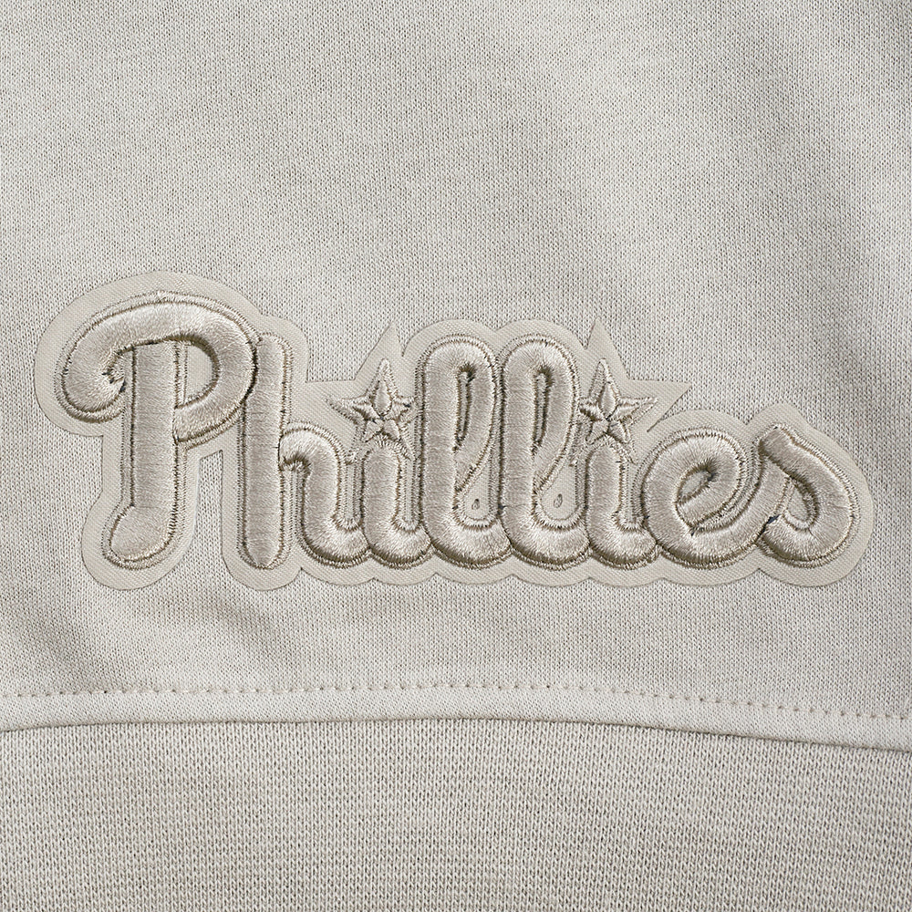 MLB PHILADELPHIA PHILLIES NEUTRAL BIG GIRL'S FLEECE PO HOODIE (TAUPE) - Image 6