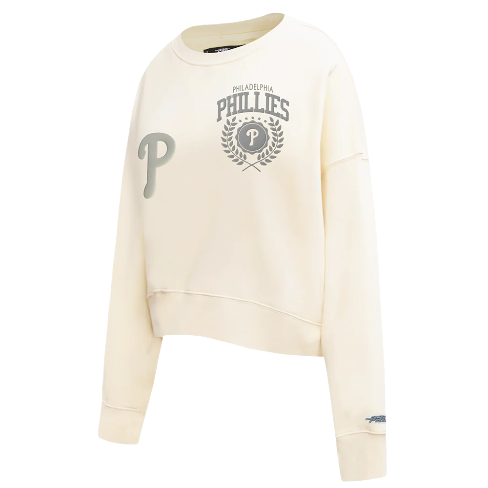 MLB PHILADELPHIA PHILLIES STREET TEAM WOMEN'S FLC CREWNECK (EGGSHELL) - Image 3