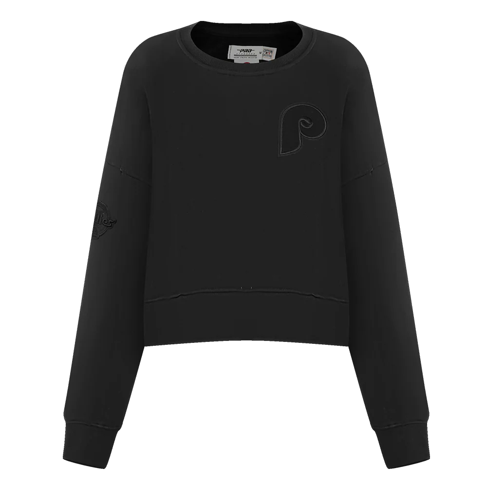 MLB PHILADELPHIA PHILLIES RETRO NEUTRAL WOMEN'S CREWNECK (BLACK)