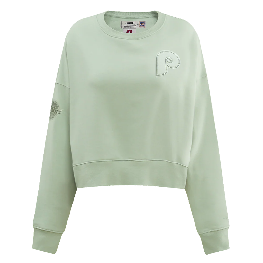 MLB PHILADELPHIA PHILLIES RETRO NEUTRAL WOMEN'S CREWNECK (MOSS)