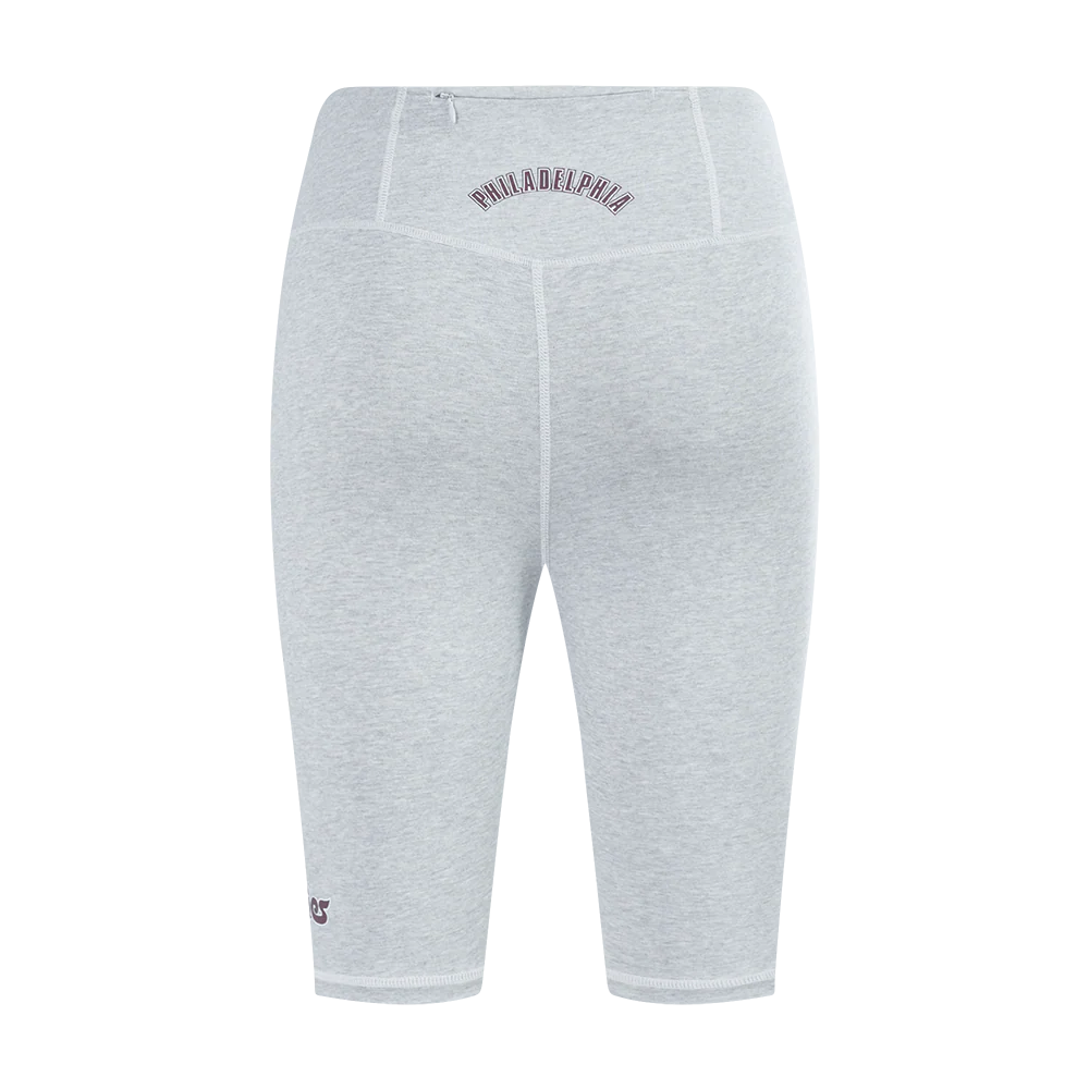MLB PHILADELPHIA PHILLIES RETRO CLASSIC WOMEN'S COTTON BIKE SHORT (HEATHER GREY) - Image 4