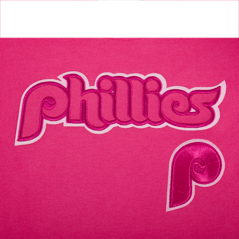 MLB PHILADELPHIA PHILLIES TRIPLE PINK LITTLE GIRLS SHORT SLEEVE BOXY TOP (BEETROOT PURPLE) - Image 6