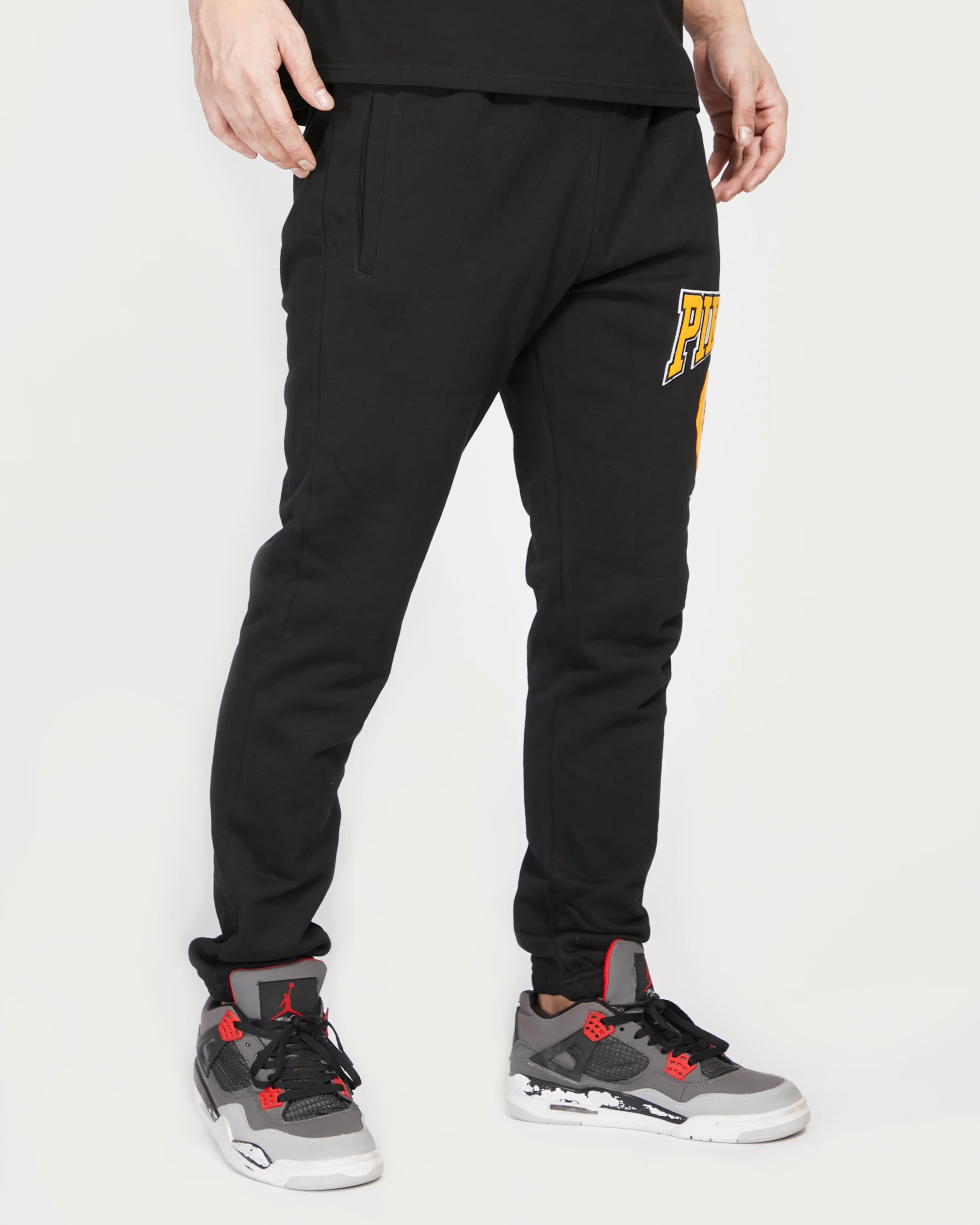 MLB PITTSBURGH PIRATES CREST EMBLEM RIB FLC SWEATPANT (BLACK/YELLOW) - Image 3