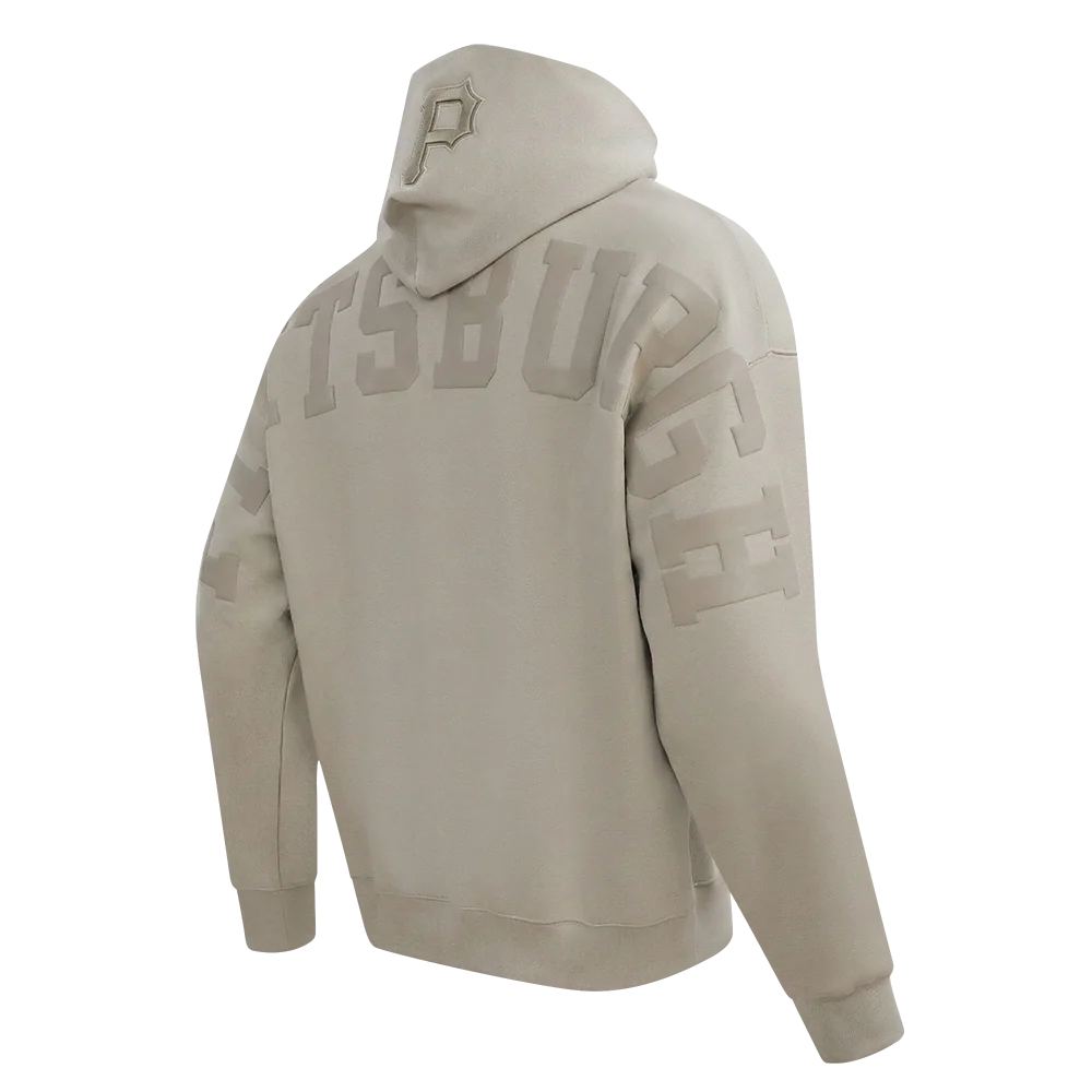 MLB PITTSBURGH PIRATES WINGSPAN MEN'S DROP SHOULDER FLC PO HOODIE (TAUPE) - Image 4