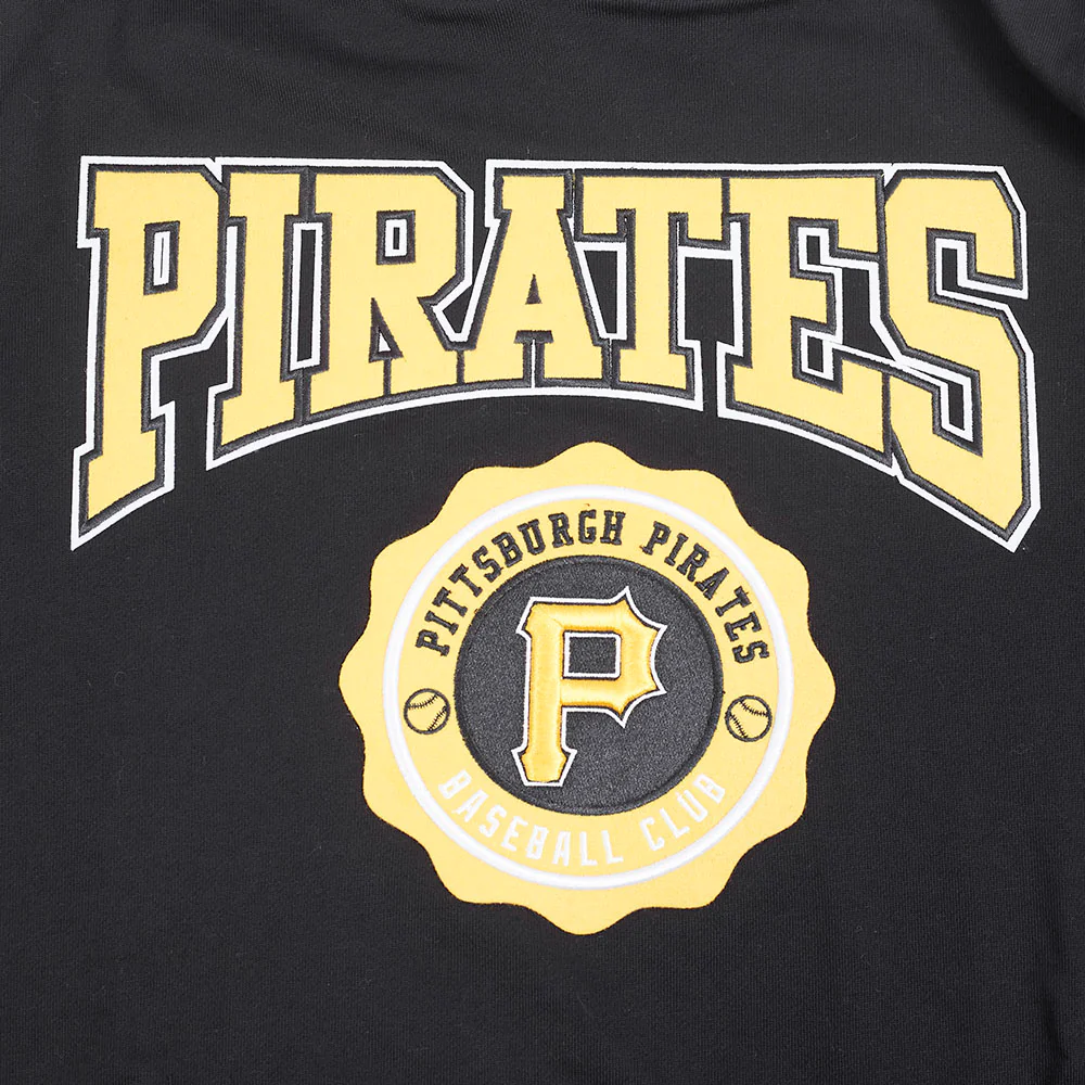 MLB PITTSBURGH PIRATES CREST EMBLEM MEN'S RIB PO HOODIE (BLACK/YELLOW) - Image 5