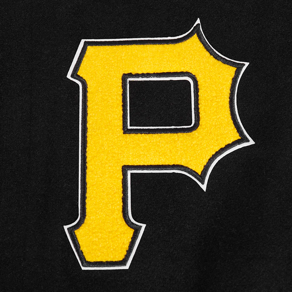 MLB PITTSBURGH PIRATES CLASSIC WOOL MEN'S VARSITY JACKET (BLACK/WHITE) - Image 9