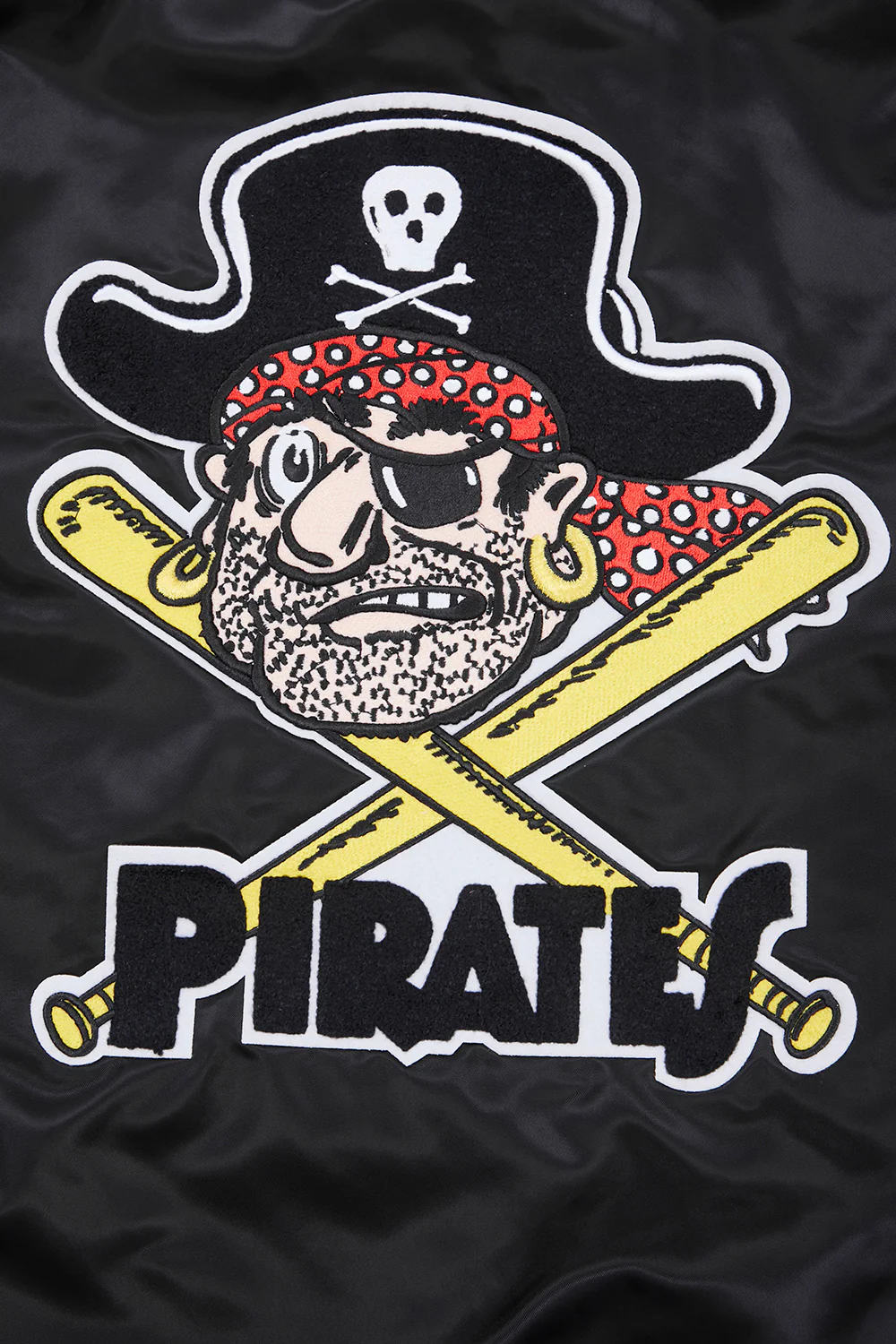 MLB PITTSBURGH PIRATES RETRO CLASSIC MEN'S RIB SATIN JACKET (BLACK/YELLOW) - Image 5