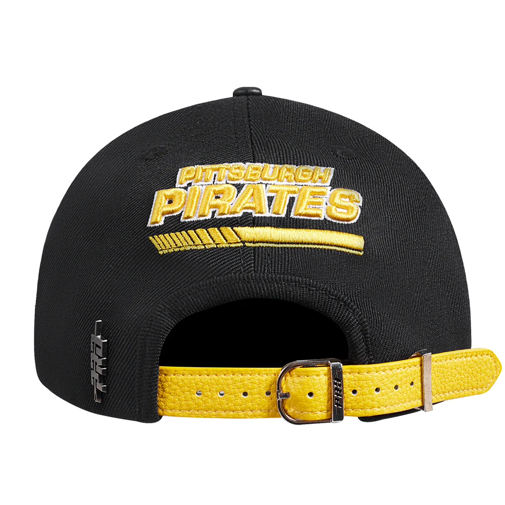 MLB PITTSBURGH PIRATES FAST LANE LOGO WOOL STRAPBACK (BLACK) - Image 4