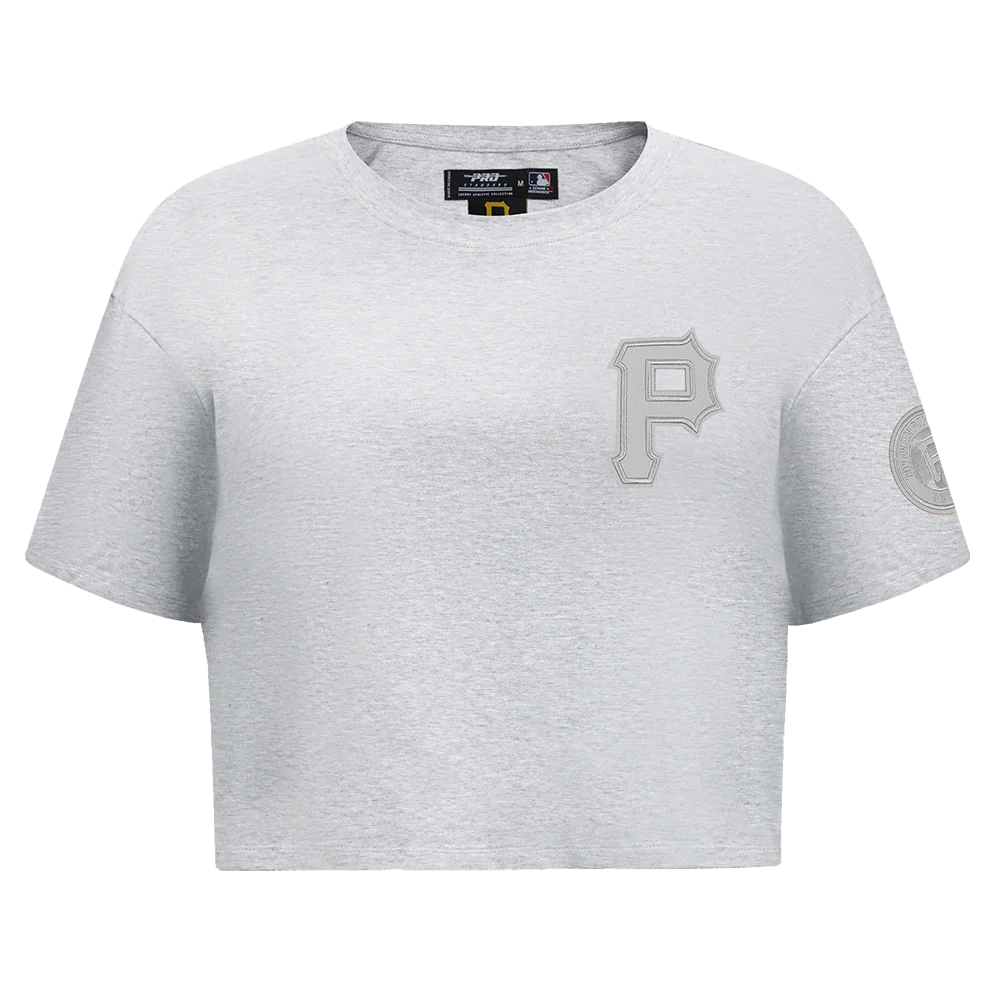 MLB PITTSBURGH PIRATES TRIPLE TONAL SINGLE JERSEY BOXY WOMEN'S TEE (HEATHER GREY)