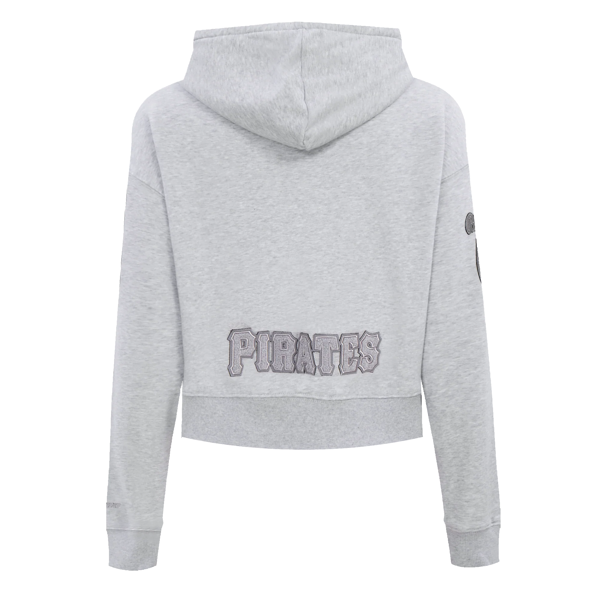 MLB PITTSBURGH PIRATES TRIPLE TONAL WOMEN'S DOUBLE KNIT FULL ZIP HOODIE (HEATHER GREY) - Image 3