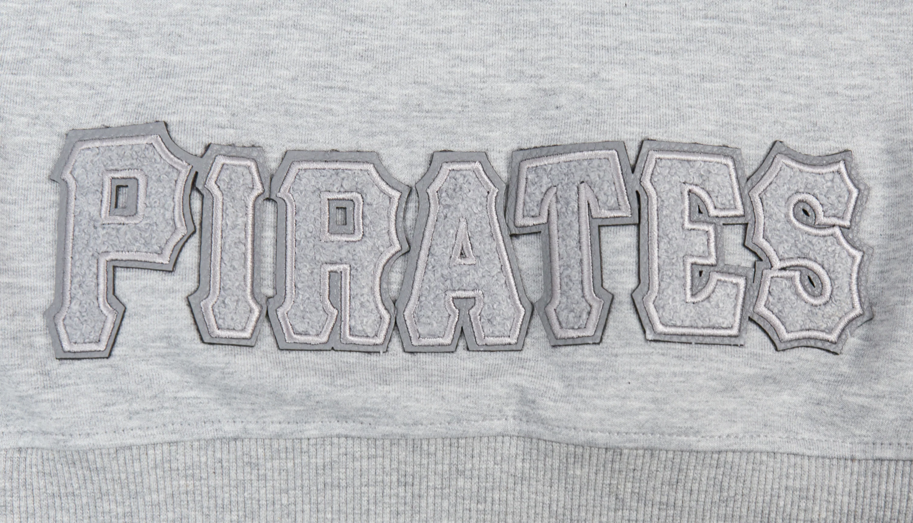 MLB PITTSBURGH PIRATES TRIPLE TONAL WOMEN'S DOUBLE KNIT FULL ZIP HOODIE (HEATHER GREY) - Image 7