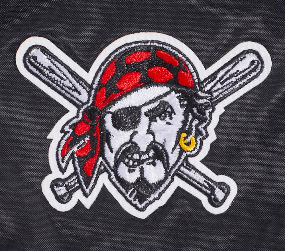 MLB PITTSBURGH PIRATES MASHUP WOMEN'S RIB SATIN JACKET (BLACK/YELLOW) - Image 7