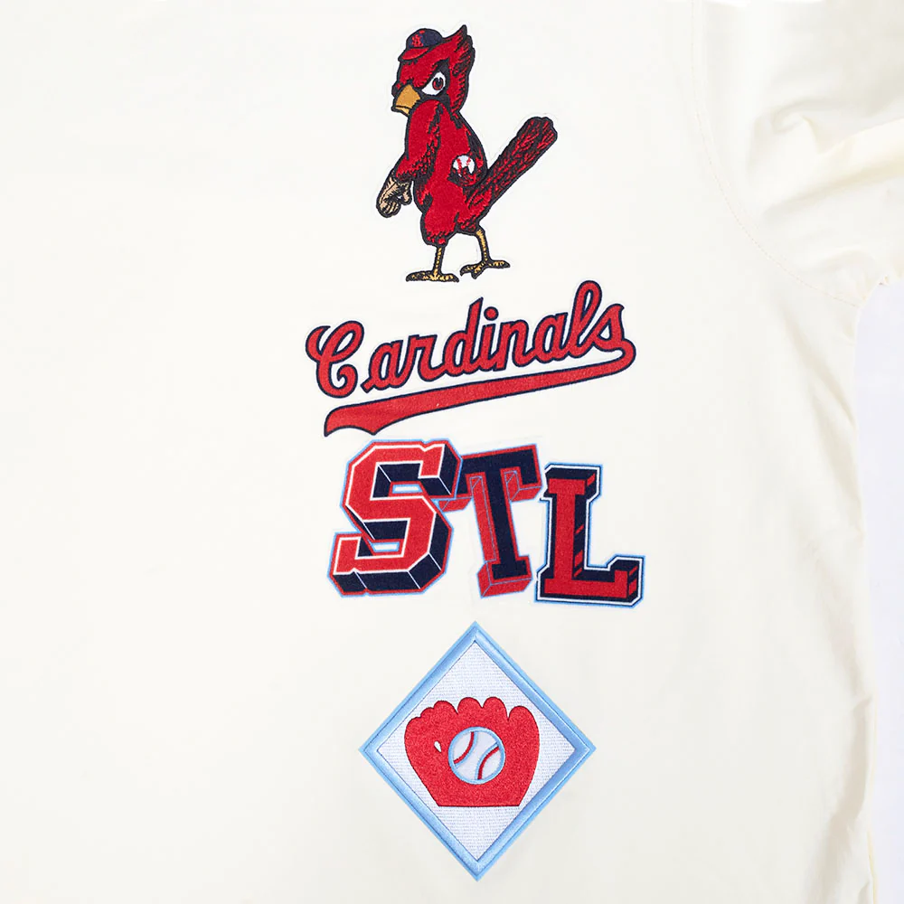 MLB ST. LOUIS CARDINALS RETRO CASCADE MEN'S RINGER TOP (EGGSHELL/ UNIVERSITY BLUE) - Image 5