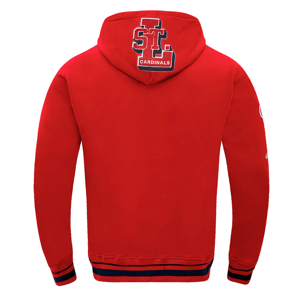 MLB ST. LOUIS CARDINALS MASHUP MEN'S RIB PULLOVER HOODIE (RED/MIDNIGHT NAVY/RED) - Image 3