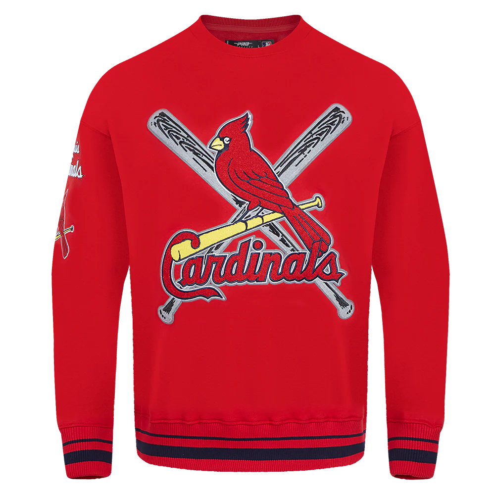 MLB ST. LOUIS CARDINALS MASHUP MEN'S RIB CREWNECK (RED/MIDNIGHT NAVY/RED)
