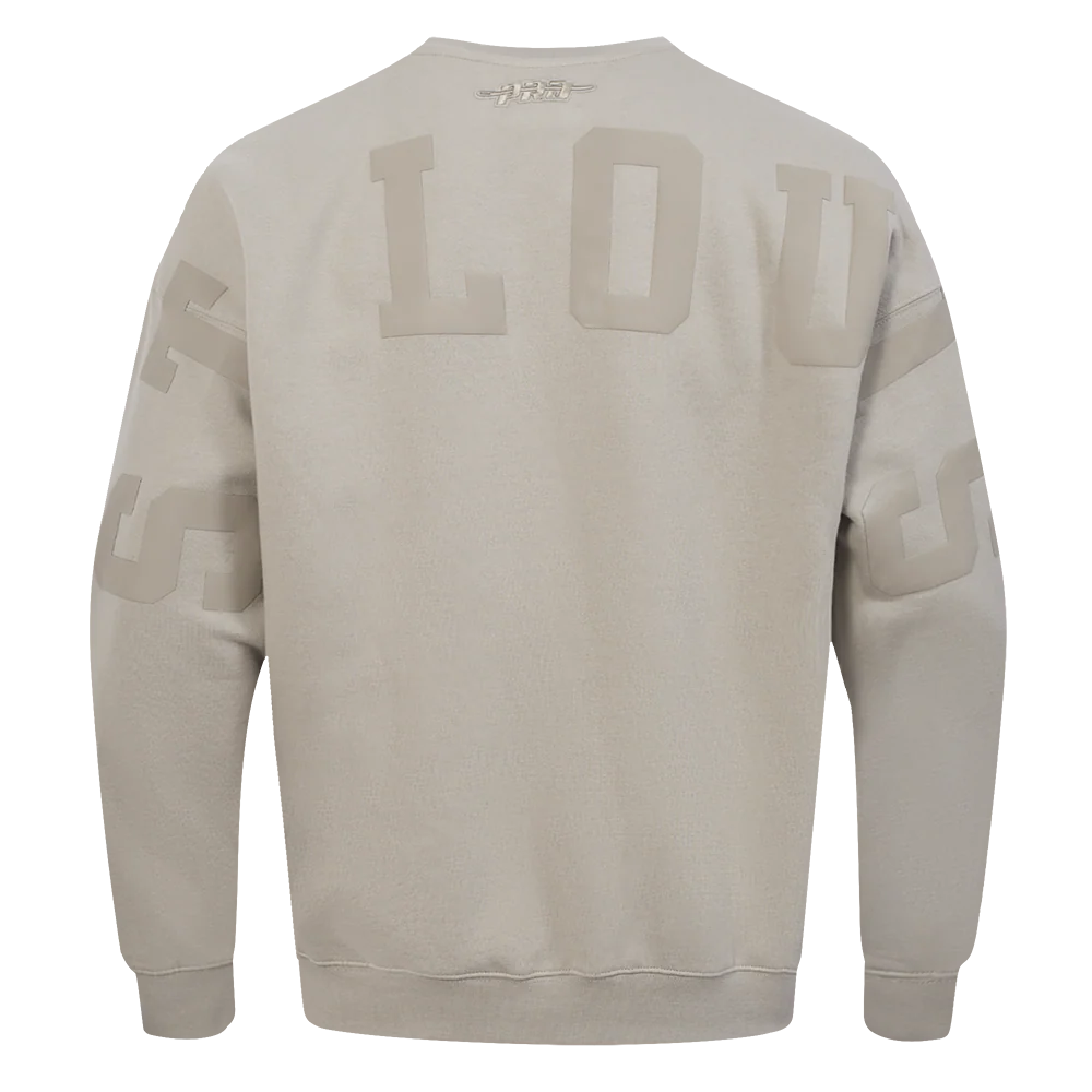 MLB ST. LOUIS CARDINALS WINGSPAN MEN'S DROP SHOULDER FLEECE CREWNECK (TAUPE)