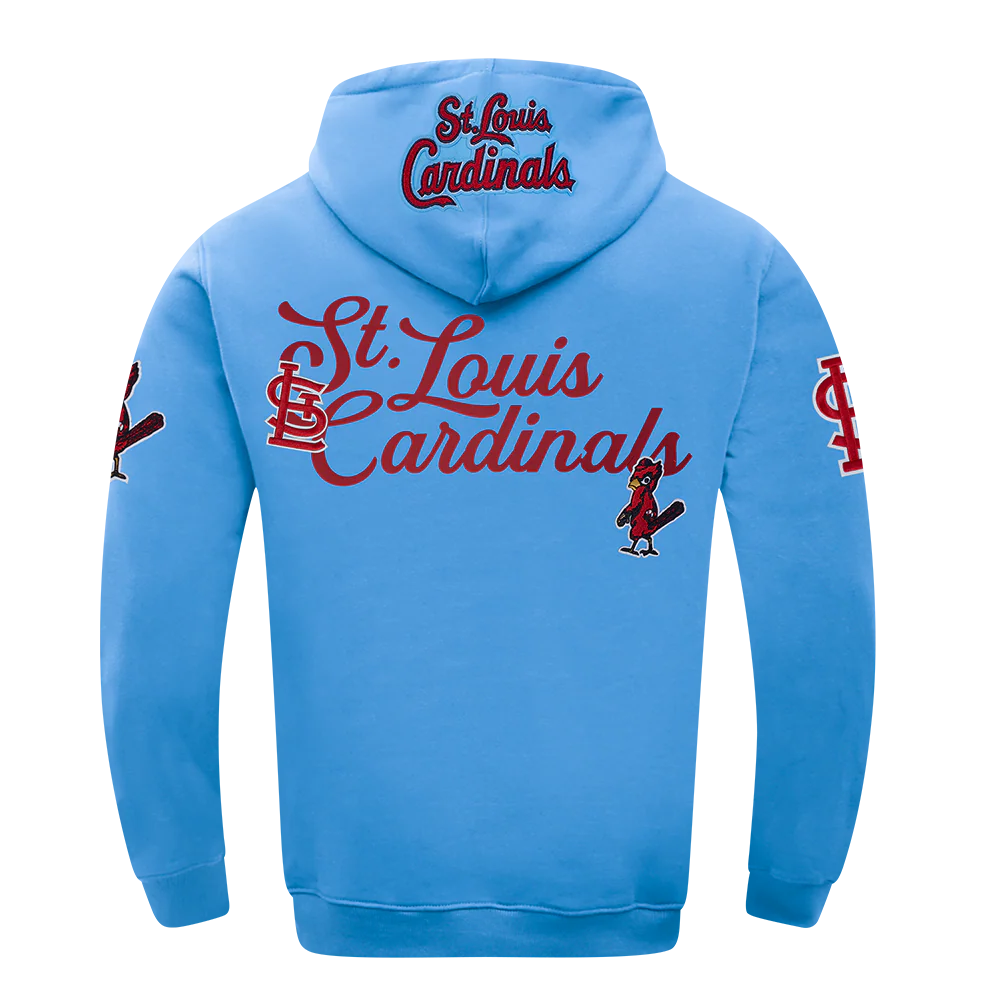MLB ST. LOUIS CARDINALS SOUVENIR MEN'S FLEECE PULLOVER HOODIE (UNIVERSITY BLUE) - Image 3