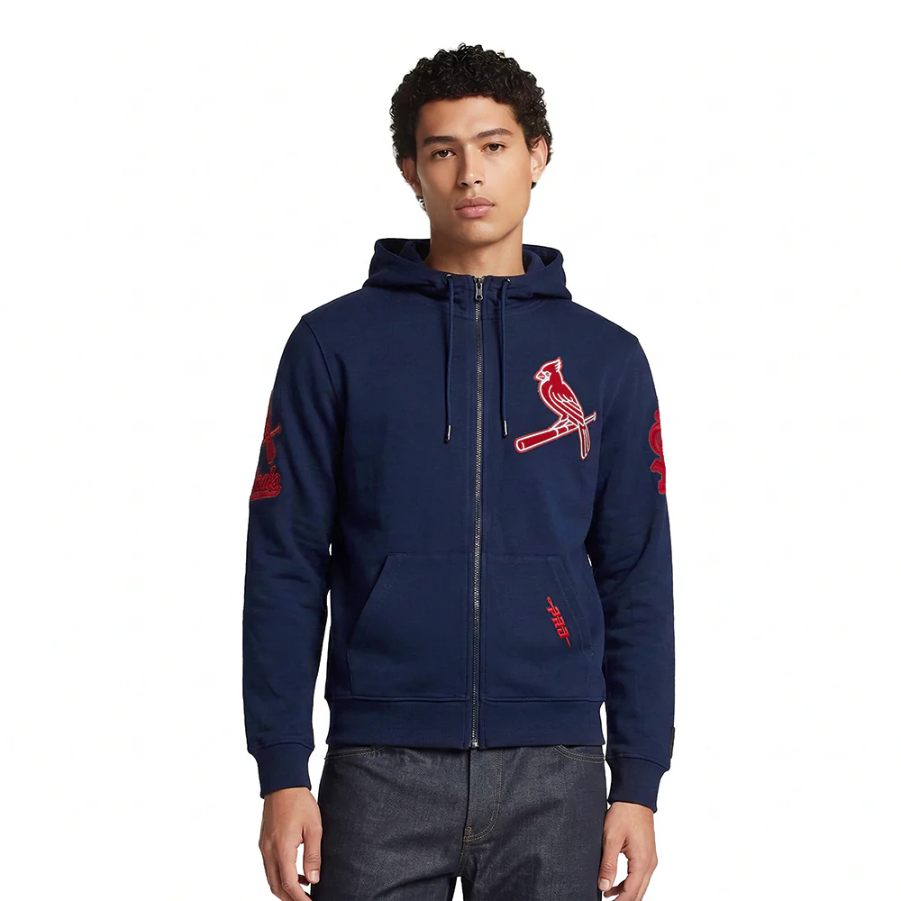 MLB ST. LOUIS CARDINALS TC TONAL OUTLINE MEN'S DK FZ PO HOODIE (MIDNIGHT NAVY)