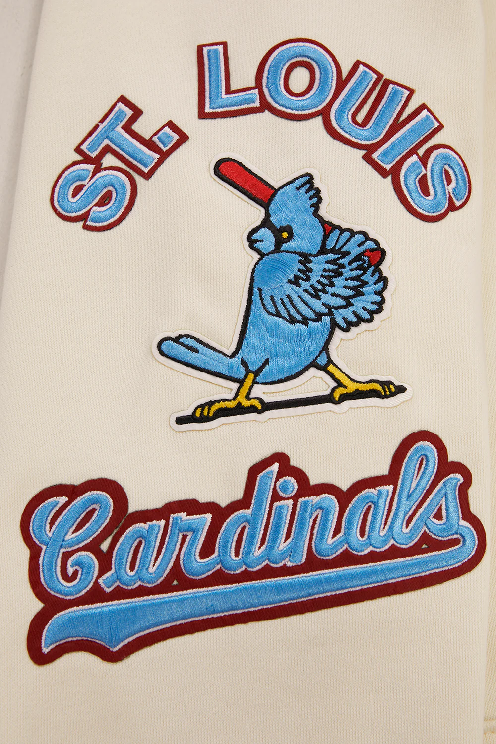 MLB ST. LOUIS CARDINALS RETRO CLASSIC MEN'S PULLOVER HOODIE (EGGSHELL/UNIVERSAL BLUE) - Image 7