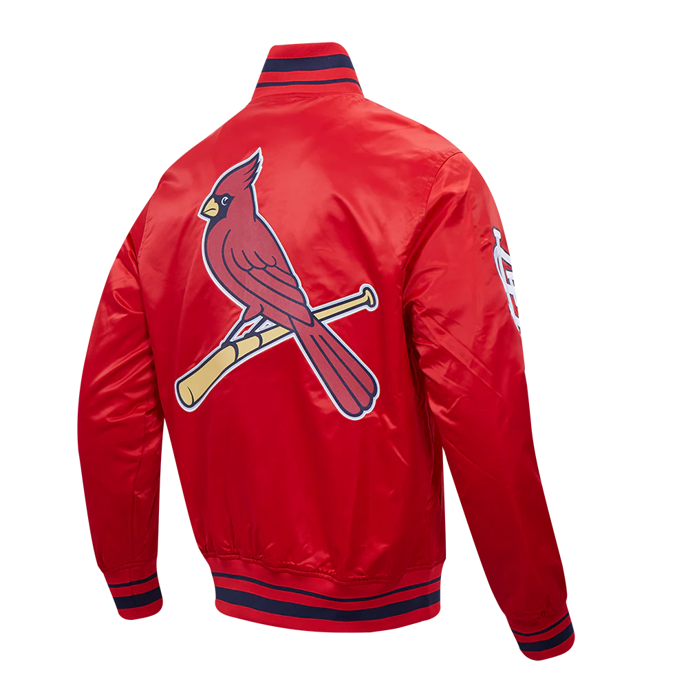 MLB ST. LOUIS CARDINALS SCRIPT TAIL MEN'S SATIN JACKET (RED/MIDNIGHT NAVY/RED) - Image 3