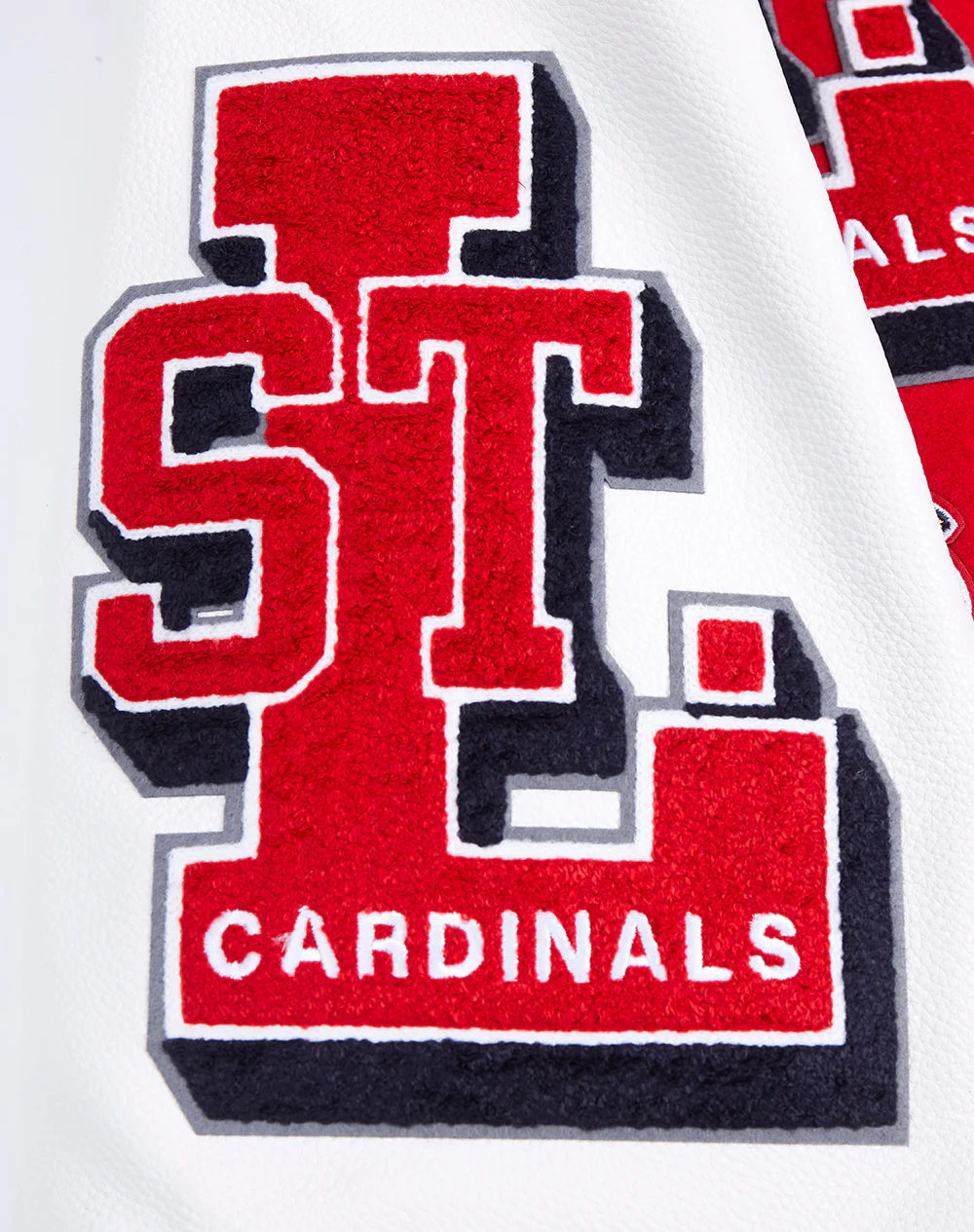 MLB ST. LOUIS CARDINALS MASHUP MEN'S RIB WOOL VARSITY JACKET (RED/WHITE/MIDNIGHT NAVY) - Image 9