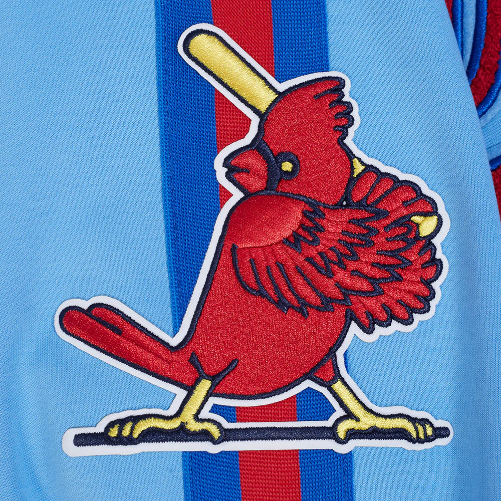 MLB ST. LOUIS CARDINALS COOPERSTOWN LOGO PRO GAME DAY MEN'S DOUBLE KNIT JACKET (UNI BLUE/ ROYAL BLUE/ RED) - Image 5
