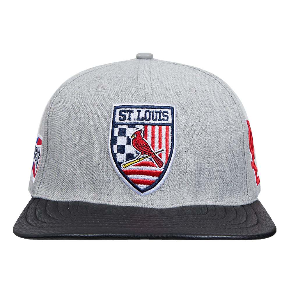 MLB ST. LOUIS CARDINALS FAST LANE LOGO WOOL STRAPBACK (HEATHER GREY)