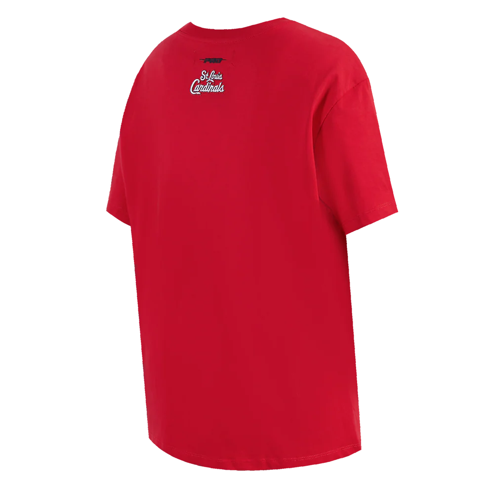 MLB ST. LOUIS CARDINALS SCRIPT TAIL WOMEN'S BOYFRIEND TOP (RED) - Image 4