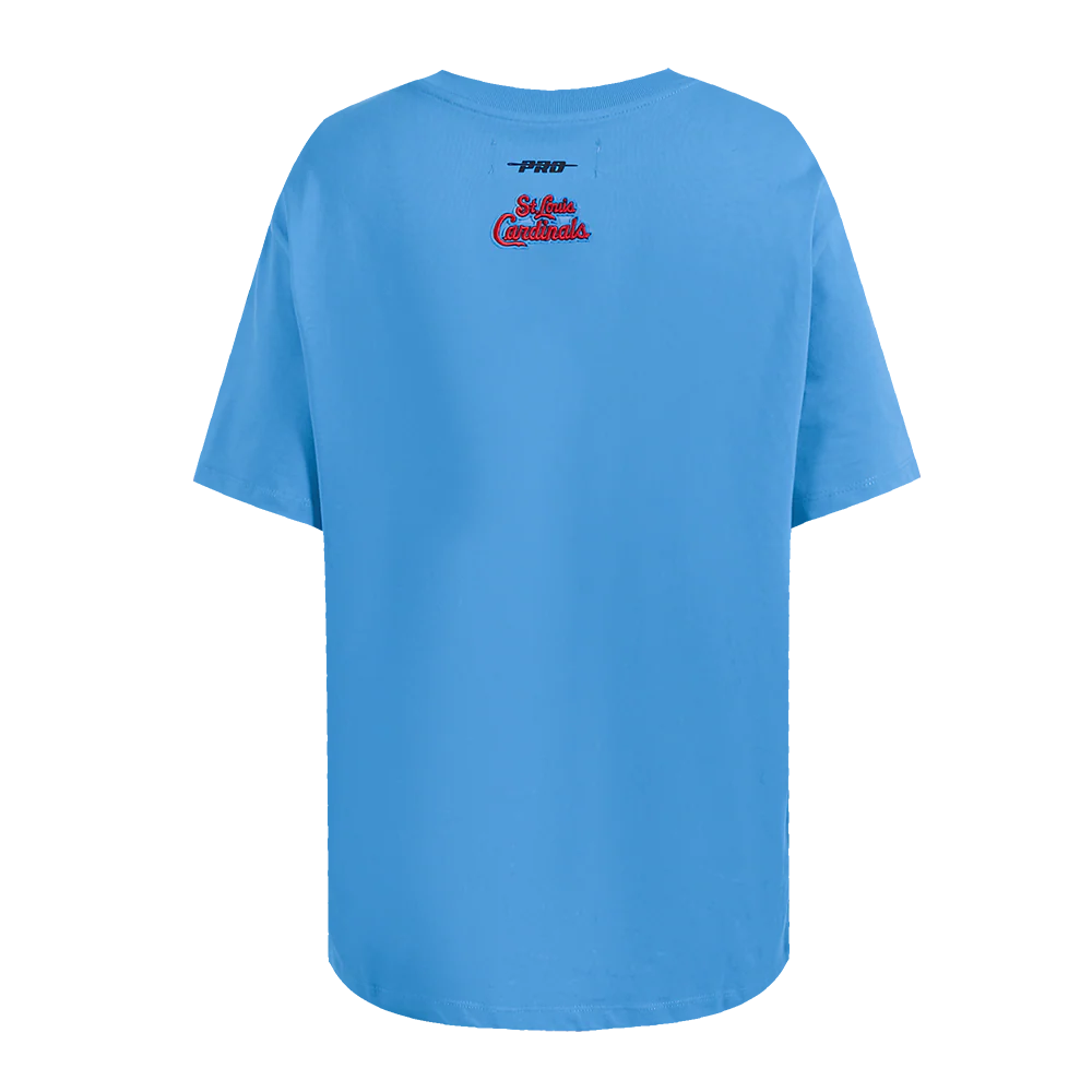 MLB ST. LOUIS CARDINALS SCRIPT TAIL WOMEN'S BOYFRIEND TOP (UNIVERSITY BLUE) - Image 4