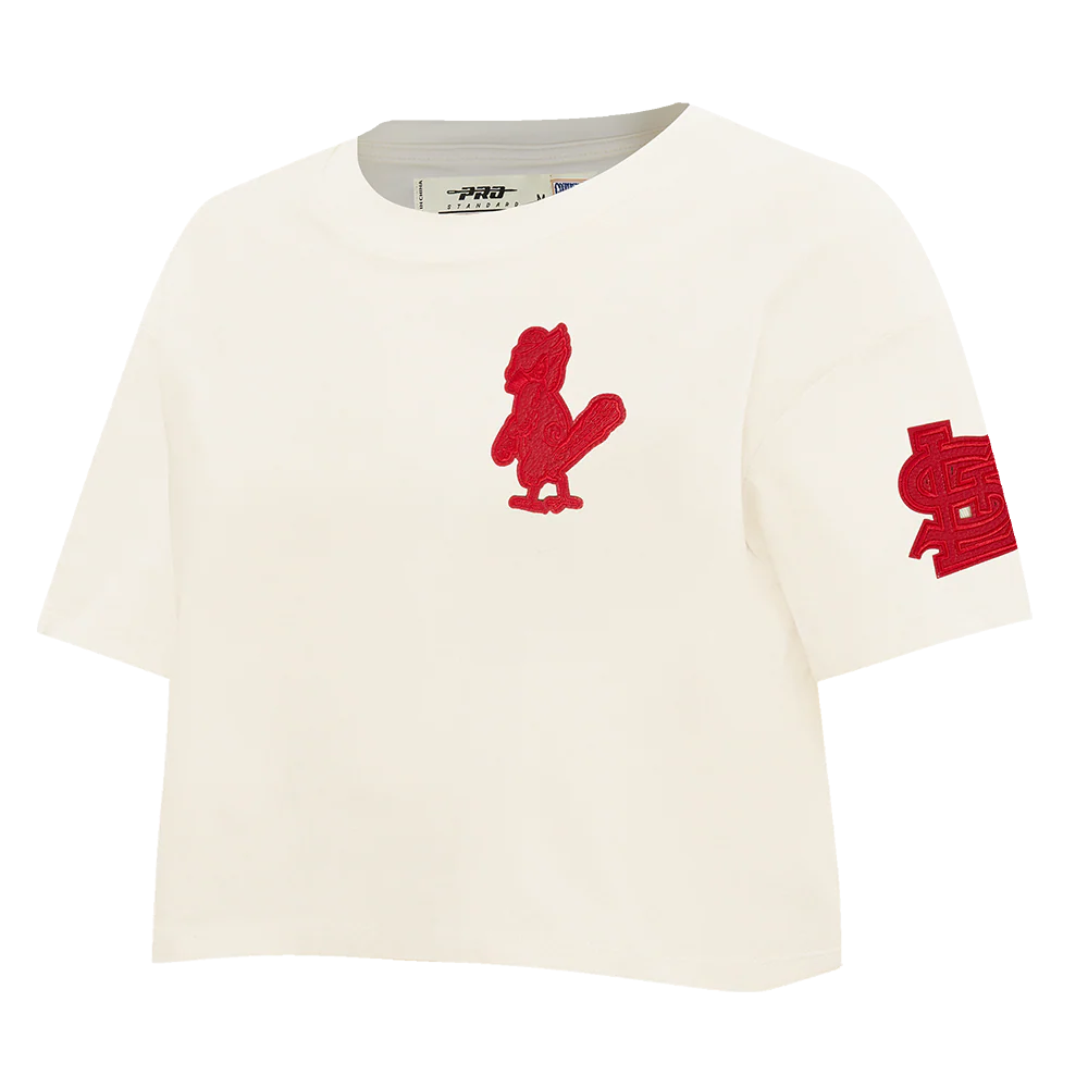 MLB ST. LOUIS CARDINALS TRIPLE TONAL SINGLE JERSEY BOXY WOMEN'S TEE (EGGSHELL) - Image 2