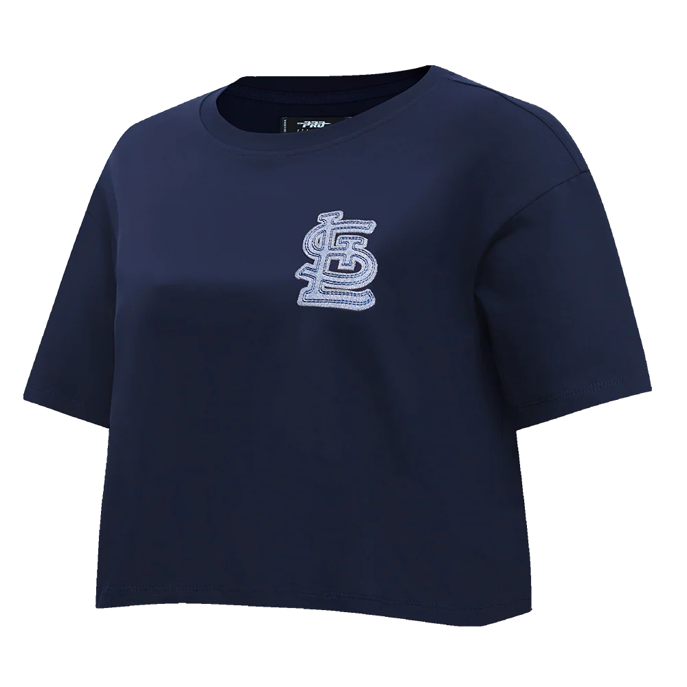 MLB ST. LOUIS CARDINALS VARSITY BLUES WOMEN'S BOXY TOP (MIDNIGHT NAVY) - Image 2