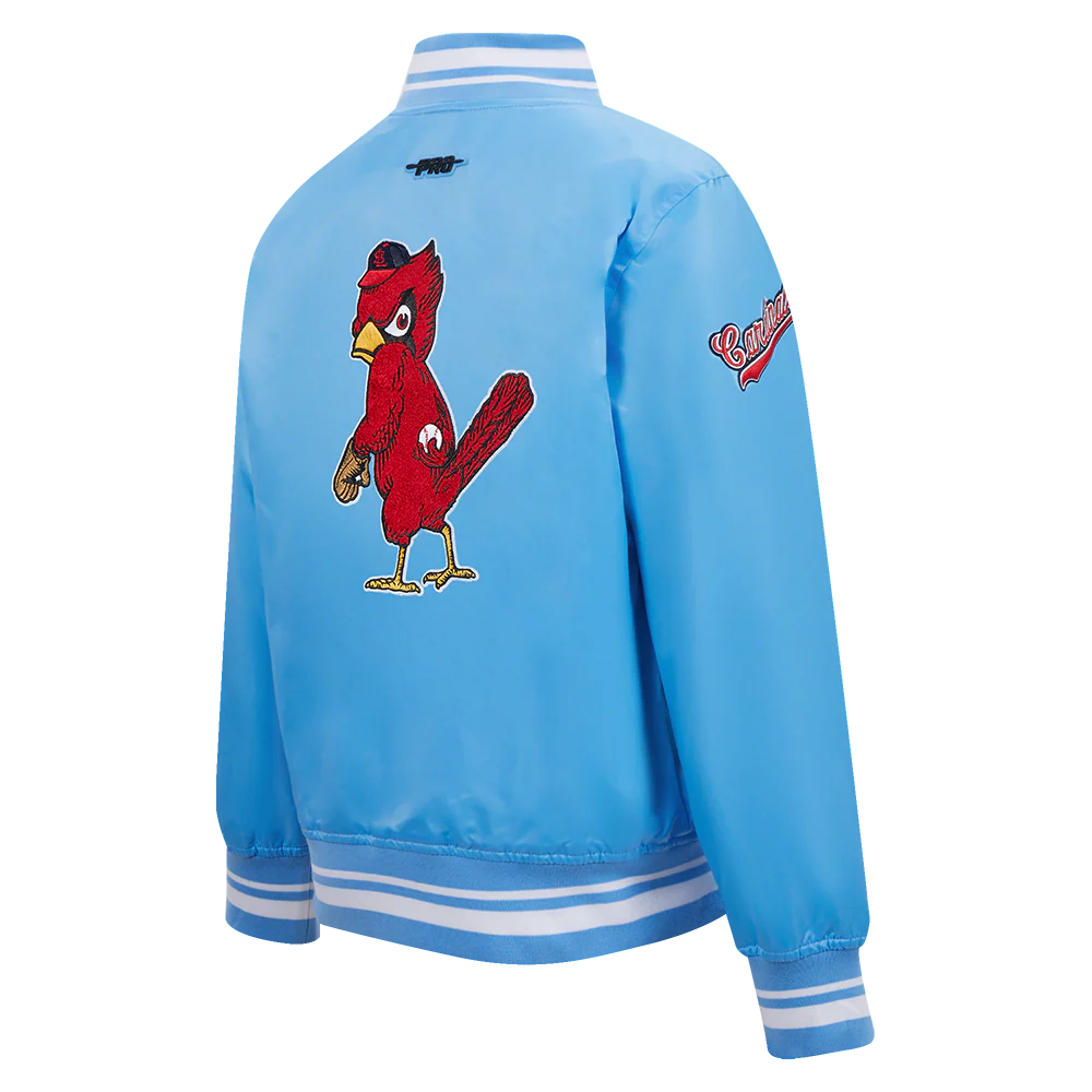 MLB ST. LOUIS CARDINALS RETRO CLASSIC BIG BOYS RIB SATIN JACKET (UNIVERSITY BLUE) - Image 4