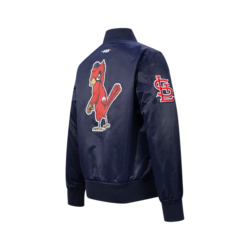 MLB ST. LOUIS CARDINALS CLASSIC CHENILLE BIG BOY'S SATIN JACKET (MIDNIGHT NAVY) - Image 2