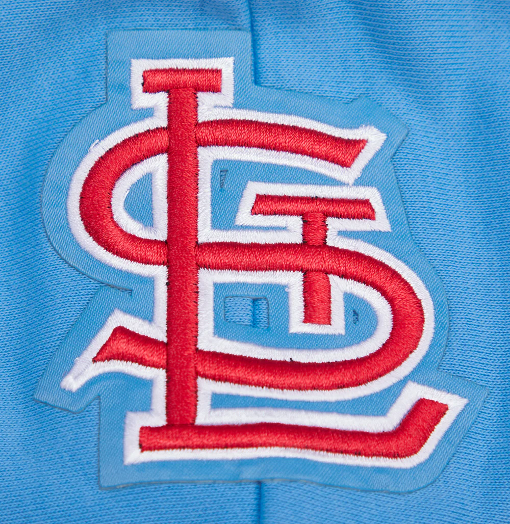 MLB ST. LOUIS CARDINALS RETRO CLASSIC WOMEN'S CROPPED PULLOVER HOODIE (UNIVERSITY BLUE) - Image 5