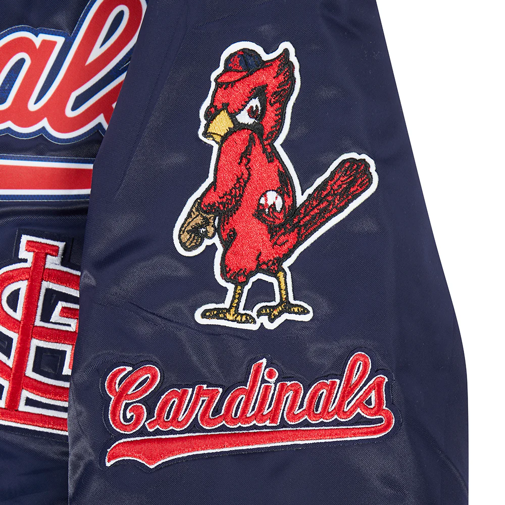 MLB ST. LOUIS CARDINALS CLASSIC CHENILLE LITTLE BOY'S SATIN JACKET (MIDNIGHT NAVY) - Image 5