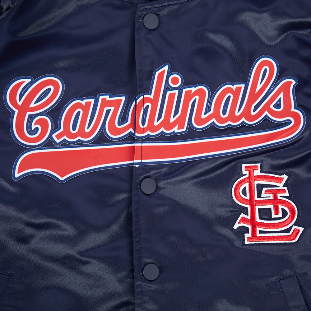 MLB ST. LOUIS CARDINALS CLASSIC CHENILLE LITTLE BOY'S SATIN JACKET (MIDNIGHT NAVY) - Image 7