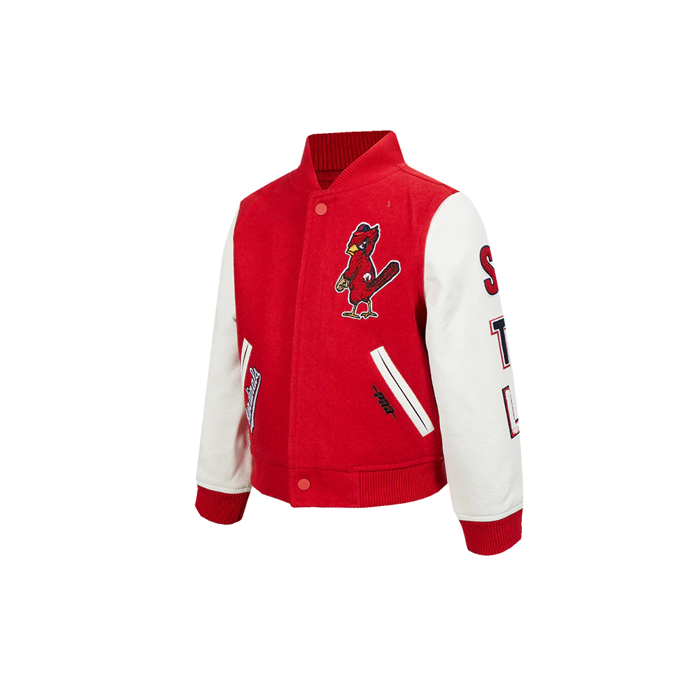 MLB ST. LOUIS CARDINALS CLASSIC CHENILLE LITTLE BOY'S WOOL VARSITY JACKET (RED/WHITE) - Image 3